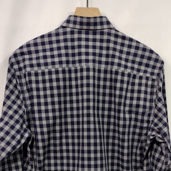 Stone Rose Plaid Button Shirt Mens M Blue White Casual Fabric From Italy - Picture 6 of 8